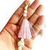 Baby Pink Silk Hanging Tassels with Silver Cutdana Beads for Saree Pallu, Blouse, Lehenga, Dupatta, DIY Art & Craft Decoration | Pack of 10 | Craft Shop India