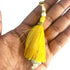 Yellow Silk Hanging Tassels with Silver Cutdana Beads for Saree Pallu, Blouse, Lehenga, Dupatta, DIY Art & Craft Decoration | Pack of 10 | Craft Shop India