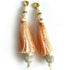 Peach Silk Hanging Tassels with Silver Cutdana Beads for Saree Pallu, Blouse, Lehenga & Dupatta | DIY Craft & Decoration | Pack of 10 | Craft Shop India