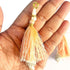 Peach Silk Hanging Tassels with Silver Cutdana Beads for Saree Pallu, Blouse, Lehenga & Dupatta | DIY Craft & Decoration | Pack of 10 | Craft Shop India