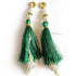 Green Silk Hanging Tassels with Silver Cutdana Beads for Saree Pallu, Blouse, Lehenga, Dupatta, DIY Art & Craft Decoration | Set of 10 | Craft Shop India