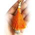 Orange Silk Hanging Tassels with Silver Cutdana Beads for Saree Pallu, Blouse, Lehenga, Dupatta, DIY Art & Craft Decoration | Pack of 10 | Craft Shop India