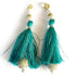 Sea Green Silk Hanging Tassels with Silver Cutdana Beads for Saree Pallu, Blouse, Lehenga, Dupatta, DIY Art & Craft Decoration | Pack of 10 | Craft Shop India