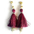 Wine Silk Hanging Tassels with Silver Cutdana Beads for Saree Pallu, Blouse, Lehenga, Dupatta, DIY Art & Craft Decoration | Pack of 10 | Craft Shop India