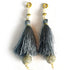 Grey Silk Hanging Tassels with Silver Cutdana Beads for Saree Pallu, Blouse, Lehenga, Dupatta, DIY Art & Craft Decoration | Pack of 10 | Craft Shop India