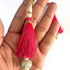 Rani Silk Hanging Tassels with Silver Cutdana Beads for Saree Pallu, Blouse, Lehenga, Dupatta, DIY Craft & Decoration | Pack of 10 | Craft Shop India