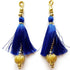 Royal Blue Silk Hanging Tassels with Golden Cutdana Beads for Saree Pallu, Blouse, Lehenga, Dupatta, DIY Art & Craft Decoration | Pack of 10 | Craft Shop India