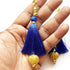 Royal Blue Silk Hanging Tassels with Golden Cutdana Beads for Saree Pallu, Blouse, Lehenga, Dupatta, DIY Art & Craft Decoration | Pack of 10 | Craft Shop India