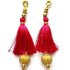 Rani Pink Silk Hanging Tassels with Golden Cutdana Beads for Saree Pallu, Blouse, Lehenga, Dupatta, DIY Art & Craft Decoration | Pack of 10 | Craft Shop India