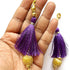 Purple Silk Hanging Tassels with Golden Cutdana Beads for Saree Pallu, Blouse, Lehenga, Dupatta, DIY Art & Craft Decoration | Pack of 10 | Craft Shop India