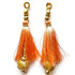 Peach Silk Hanging Tassels with Golden Cutdana Beads for Saree Pallu, Blouse, Lehenga, Dupatta, DIY Art & Craft Decoration | Pack of 10 | Craft Shop India