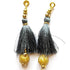 Grey Silk Hanging Tassels with Golden Cutdana Beads for Saree Pallu, Blouse, Lehenga, Dupatta, DIY Art & Craft Decoration | Pack of 10 | Craft Shop India