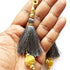 Grey Silk Hanging Tassels with Golden Cutdana Beads for Saree Pallu, Blouse, Lehenga, Dupatta, DIY Art & Craft Decoration | Pack of 10 | Craft Shop India