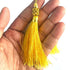 Yellow Silk Thread Tassel Latkan with Golden Bead Cluster for Suit, Kurti, Gown, Saree, Blouse, Dupatta, Lehenga, Jewelry & DIY Art & Craft | Pack of 10 | Craft Shop India