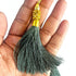 Dark Green Silk Thread Tassel Latkan with Golden Bead Cluster for Suit, Kurti, Gown, Saree, Blouse, Dupatta, Lehenga, Jewelry Making & DIY Art & Craft | Pack of 10 | Craft Shop India