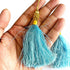 Sky Blue Silk Thread Tassel Latkan with Golden Bead Cluster for Suit, Kurti, Gown, Saree, Blouse, Dupatta, Lehenga, Jewelry Making & DIY Art & Craft | Pack of 10 | Craft Shop India