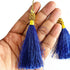Royal Blue Silk Thread Tassel Latkan with Golden Bead Cluster for Suit, Kurti, Gown, Saree, Blouse, Dupatta, Lehenga, Jewelry & DIY Art & Craft | Pack of 10 | Craft Shop India