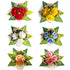 Multicolor Handmade Artificial 3 Flowers & Pollen Bunch Pack of 6 & 12 | Trousseau Packing | Craft Shop India