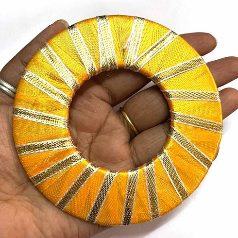 Yellow Color Gota Ring Plate Pack Of 10