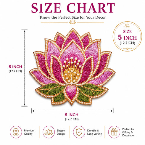 Beaded Lotus Printed MDF Cutout Pack of 10 | DIY Decoration, Toran & Bandhanwar | Craft Shop India