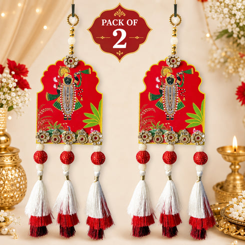 Pichwai Shrinath Ji Hanging Pair for Mandir, Home Entrance & Festive Décor | Craft Shop India