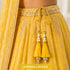 Yellow Silk Hanging Tassels with Silver Cutdana Beads for Saree Pallu, Blouse, Lehenga, Dupatta, DIY Art & Craft Decoration | Pack of 10 | Craft Shop India