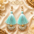 Sky Blue Mirror Work Curved Latkan Tassel Set of 2 for Saree Pallu, Blouse, Dupatta, Lehenga & DIY Craft Decoration | Craft Shop India