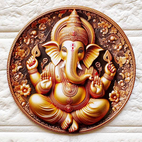 Lord Ganpati Ji Devotional Cutout D3 Pack of 10 for Temple, Pooja Room & Festive Décor | Craft Shop India