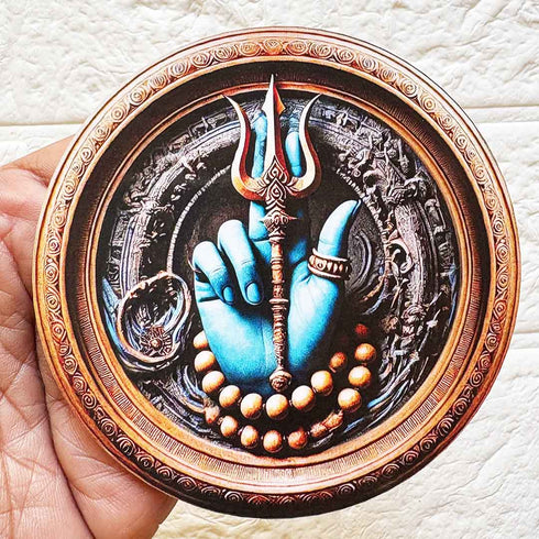 Lord Shivji Trishul MDF Wall Hanging Decorative Cutout Pack of 10 for Festive & Religious Decoration | Craft Shop India