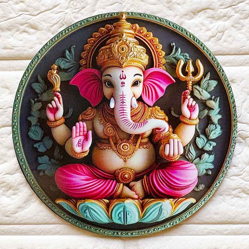Lord Ganpati Ji Devotional Cutout D4 Pack of 10 for Temple, Pooja Room & Festive Décor | Craft Shop India