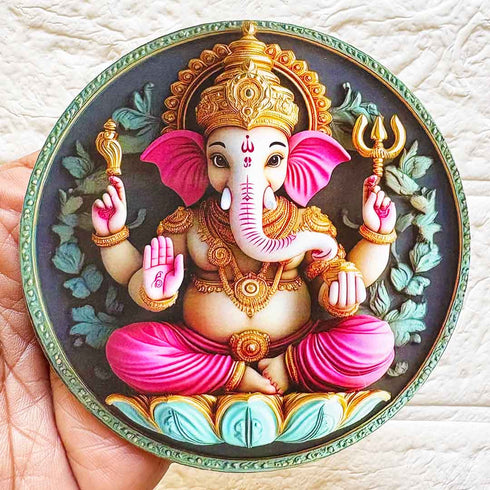Lord Ganpati Ji Devotional Cutout D4 Pack of 10 for Temple, Pooja Room & Festive Décor | Craft Shop India