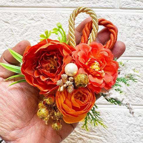 Rope Cord 3 Flower Bunch Pack of 4 for Gift Hamper, Trousseau Packaging & Craft Décor | Craft Shop India