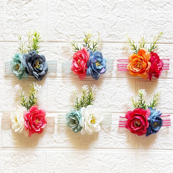 Decorative Two Flower Bunch Set of 6 – Gift Wrapping, Hamper, Trousseau & Wedding Décor | Craft Shop India