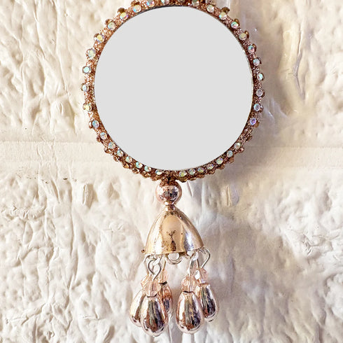 Mirror Ethnic Style Rose Gold Latkan Pair for Blouse, Lehenga & Craft Décor Design 1 | Craft Shop India