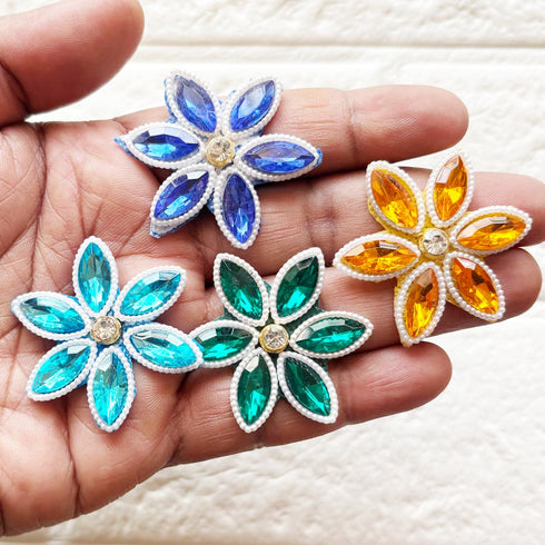 Craft Shop India Rhinestone Star Shape Patch Pack of 10 for Laddu Gopal Dress & DIY Crafts