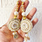 Ethnic Style Beads Work Round Latkan with Coin Hanging Pair for Blouse, Lehenga & Dupatta Design 6 | Craft Shop India