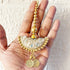 Golden Mirror Work Semi Circle Latkan with Coin Hanging Pair for Blouse, Lehenga & Dupatta Design 4 | Craft Shop India