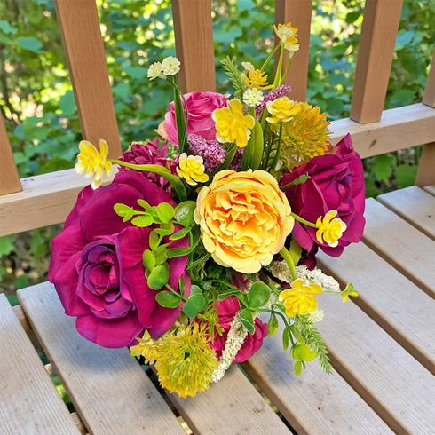 Pink Decorative Flower Wooden Centerpieces for Wedding & Home Table Décor | Craft Shop India