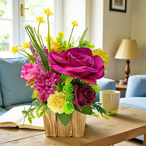 Pink Decorative Flower Wooden Centerpieces for Wedding & Home Table Décor | Craft Shop India