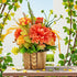 Orange Big Decorative Flower Wooden Centerpieces for Wedding & Home Table Décor | Craft Shop India