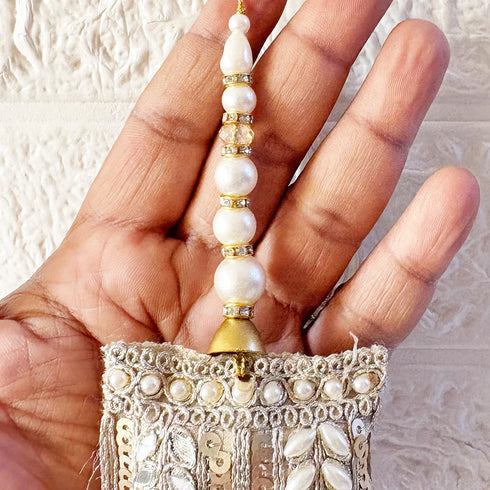 Ethnic Style Beads & Sequence Work Designer Latkan Pair for Blouse, Lehenga & Craft Décor | Craft Shop India