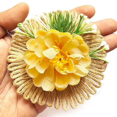 Flower with Jute base Bunch pack of 6 for Trousseau, Gift Packing & Festive Decor | Craft Shop India