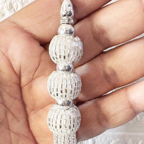 3 Silver Cutdana Beads Latkan Pair for Ethnic Wear & Crafts | Craft Shop India