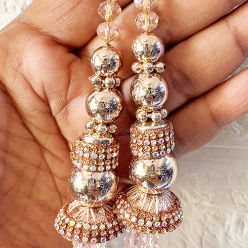 Ethnic Style Rose Gold Latkan pair for Blouse, Lehenga & Craft Décor Design 2 | Craft Shop India
