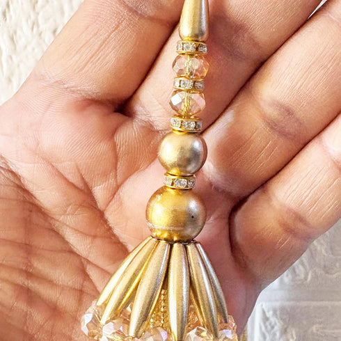 Golden Latkan Pair for Blouse, Lehenga & Dupatta | Traditional Tassels for Bridal & Festive Wear | Craft shop India