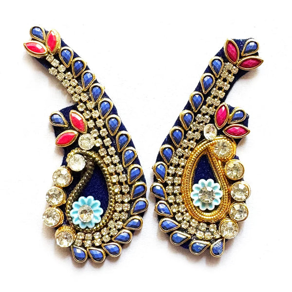 Ganesh Ji Trunk Velvet Rhinestone Patch Pack of 10 For Diwali projects & Craft work | Craft Shop India