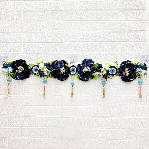 Blue Evil Eye Bandhanwar Toran 40 Inch for Home Door Entrance | Craft Shop India