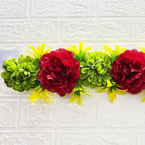 Red Floral Bandhanwar Toran for Door Entrance | 40 Inch | Craft Shop India