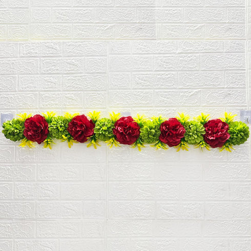Red Floral Bandhanwar Toran for Door Entrance | 40 Inch | Craft Shop India