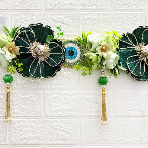 Green Evil Eye Bandhanwar Toran 40 Inch for Home Door Entrance | Craft Shop India